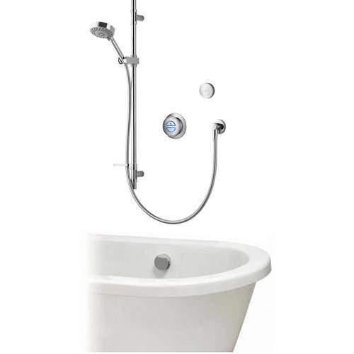 Aqualisa Rise Digital Shower With Remote, Slide Rail & Bath Filler (HP).