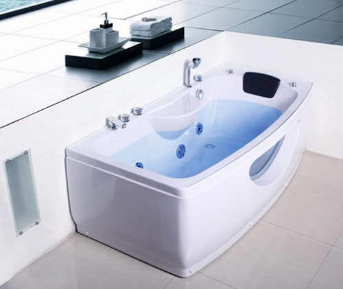 Crown Straight Whirlpool Bath With Panels. 1500x860mm.