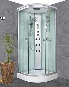 Crown Deluxe Quadrant Shower Cabin With 6 x Body Jets & Tray. 900x900mm.