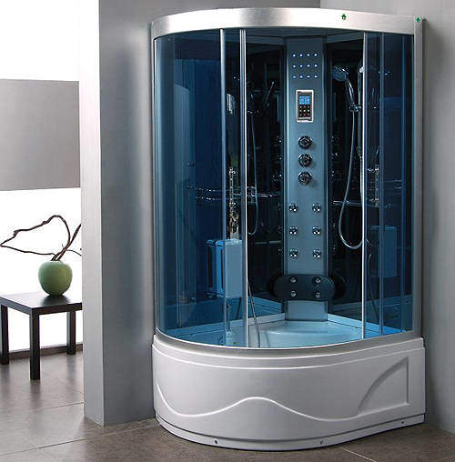 Crown Offset Quadrant Steam Shower Cubical. 1150x900mm (Left Hand).