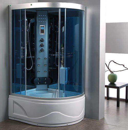 Crown Offset Quadrant Steam Shower Cubical. 1150x900mm (Right Hand).