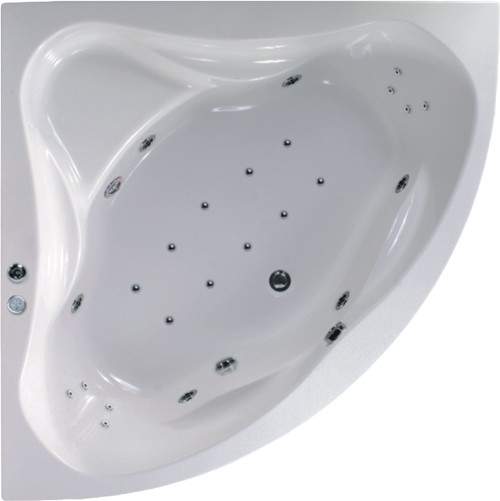 Aquaestil Ambassador Eclipse Corner Whirlpool Bath. 24 Jets. 1400x1400.