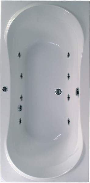 Aquaestil Apollo Maxi Double Ended Whirlpool Bath. 8 Jets. 1800x900mm.