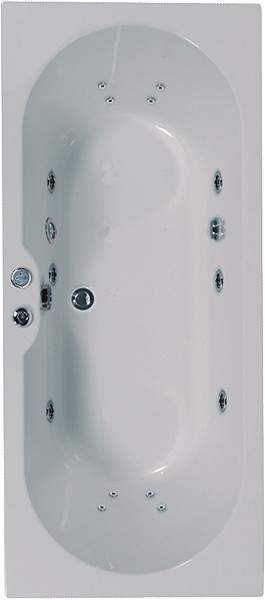 Aquaestil Calisto Double Ended Whirlpool Bath. 14 Jets. 1700x750mm.