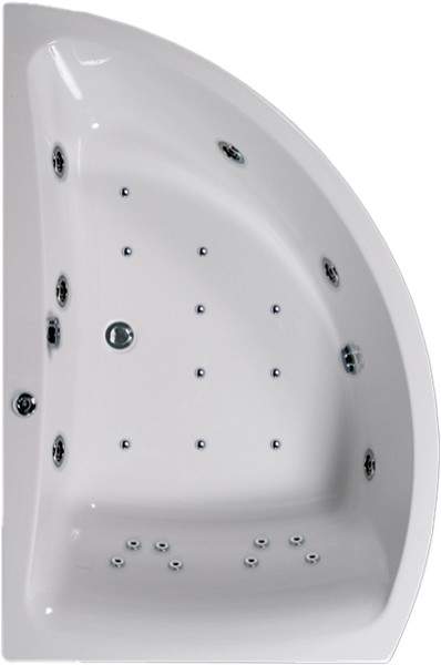 Aquaestil Comet Eclipse Comet Corner Whirlpool Bath. 24 Jets. Left Hand. 1500x1000.