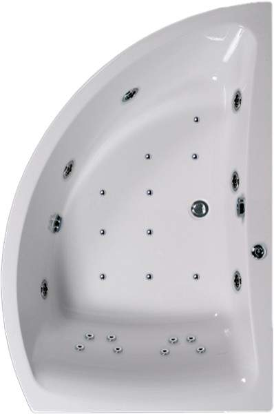 Aquaestil Comet Eclipse Aquamaxx Corner Whirlpool Bath. 24 Jets. Right Handed.