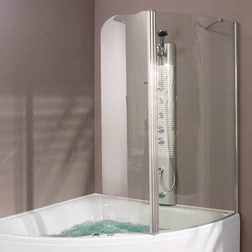 Aquaestil Gemma Hinged Bath Screen (Left Handed).  1310x1500mm.