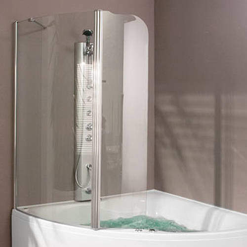 Aquaestil Gemma Hinged Bath Screen (Right Handed).  1310x1500mm.