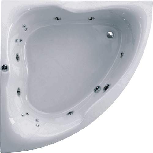 Aquaestil Gloria Corner Whirlpool Bath. 14 Jets. 1400x1400mm.