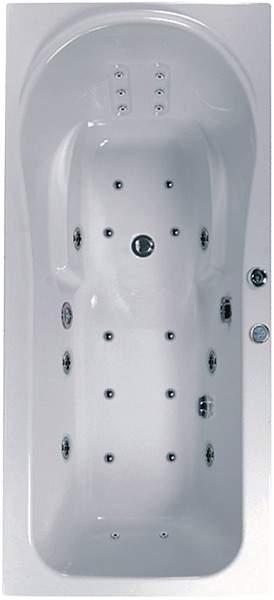 Aquaestil Iceland Large Eclipse Whirlpool Bath. 24 Jets. 2000x900mm.