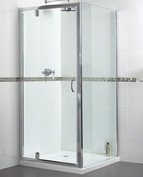 Aqualux Shine Pivot Shower Door. 760x1850mm.