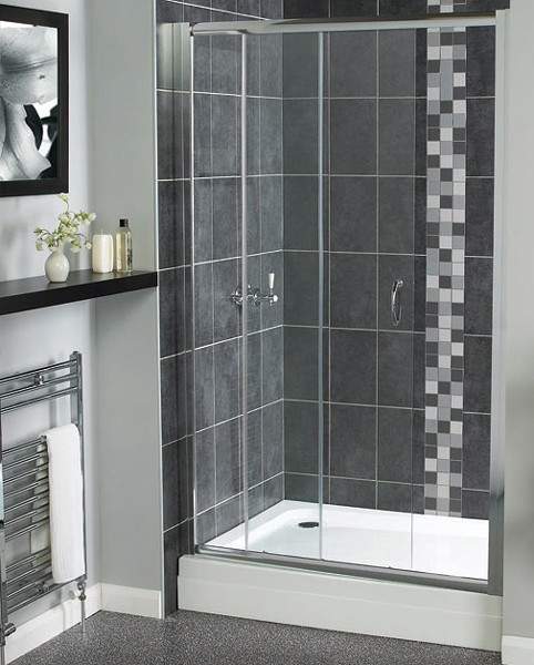 Aqualux Shine Sliding Shower Door. 1000mm.