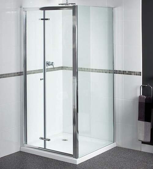 Aqualux Shine Shower Enclosure With 760mm Bi-Fold Door. 760x700mm.