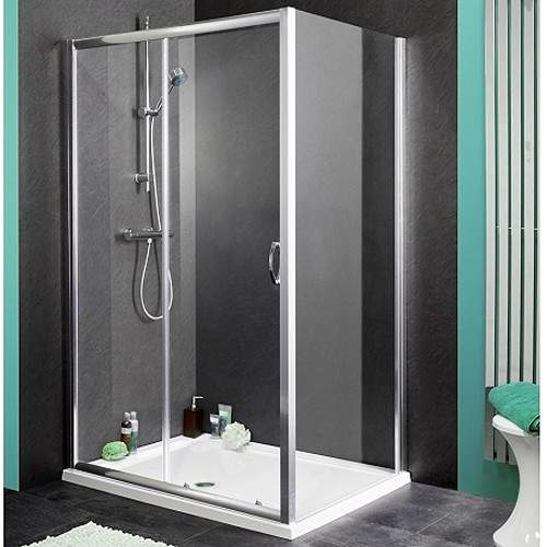 Aqualux Shine Shower Enclosure With 1400mm Sliding Door. 1400x760mm.