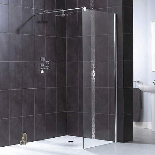 Waterlux Glass Shower Panel With Wall Bracket 1000x1900mm.