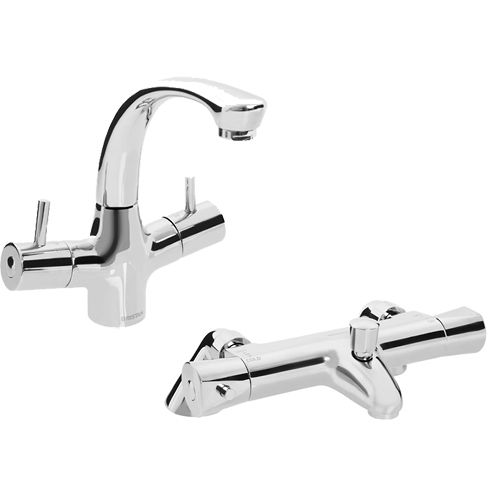 Bristan Artisan Thermostatic Basin & Bath Shower Mixer Tap Pack.