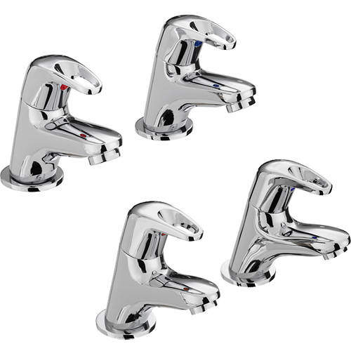 Bristan Cadet Basin & Bath Taps Pack (Pairs, Chrome).