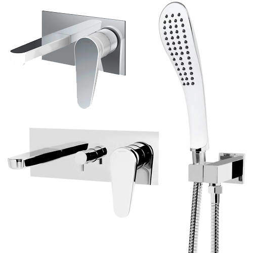 Bristan Claret Wall Mounted Basin & BSM Tap (White & Chrome).