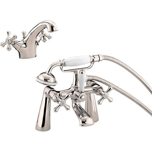 Bristan Colonial Basin & Bath Shower Mixer Tap Pack (Gold).