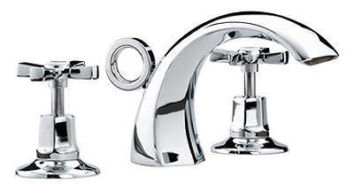 Bristan Art Deco 3 Hole Basin Mixer Tap With Pop Up Waste (Chrome).