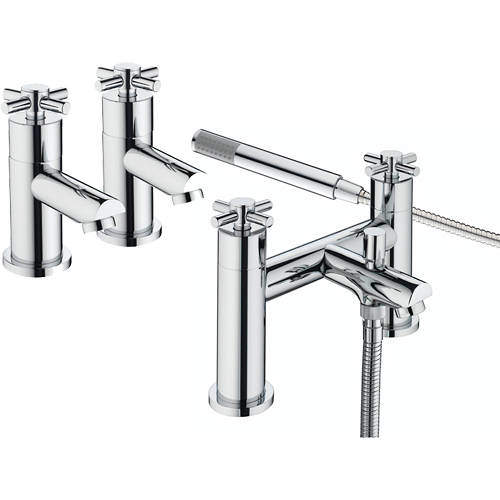 Bristan Decade Basin Taps & Bath Shower Mixer Pack (Chrome).