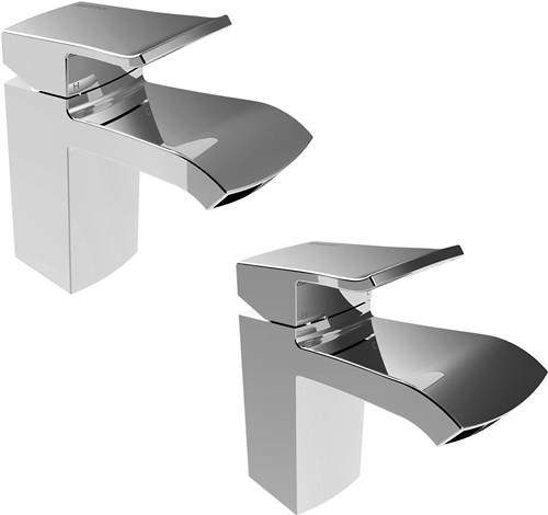 Bristan Descent Basin Mixer & 1 Hole Bath Filler Tap Pack (Chrome).