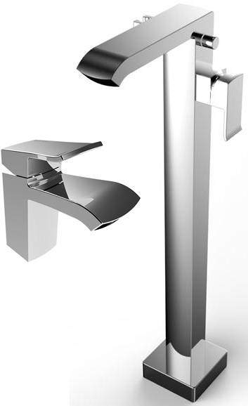 Bristan Descent Mono Basin & Floor Standing Bath Shower Mixer Tap Pack.