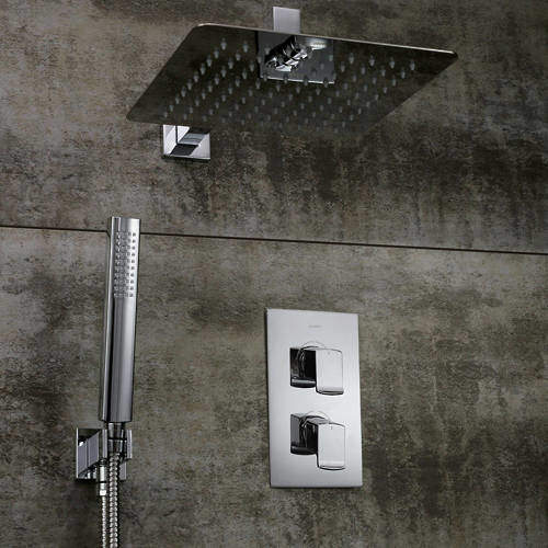 Bristan Descent Shower Pack With Arm, Square Head & Handset (Chrome).