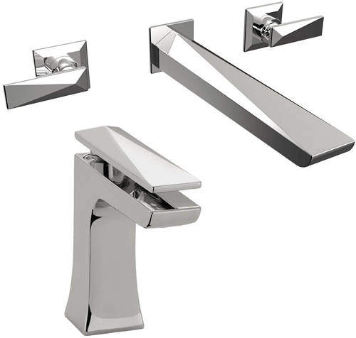 Bristan Ebony Mono Basin & Wall Mounted Bath Filler Tap Pack (Chrome).