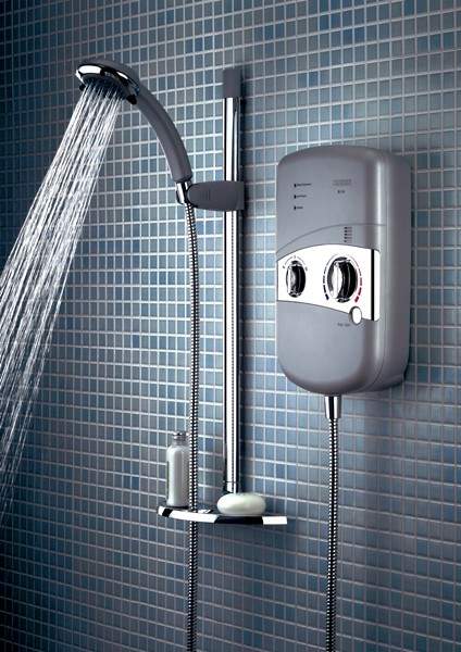 Bristan Electric Showers 8.5Kw Electric Shower With Riser Rail Kit, Matt Chrome.