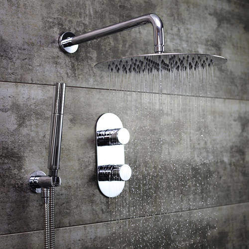 Bristan Exodus Shower Pack With Arm, Round Head & Handset (Chrome).