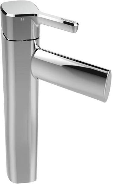 Bristan Flute Tall Basin Mixer Tap With Clicker Waste (Chrome).