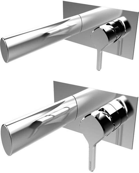 Bristan Flute Wall Mounted Basin & Bath Filler Tap Pack (Chrome).