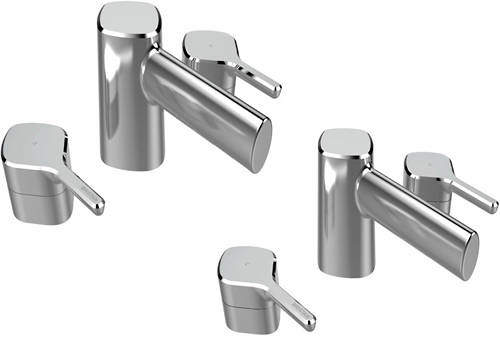Bristan Flute 3 Hole Basin & Bath Filler Tap Pack (Chrome).
