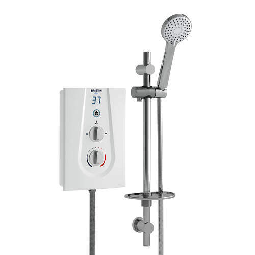 Bristan Glee Electric Shower With Digital Display 8.5kW (White).