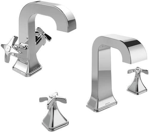 Bristan Glorious Mono Basin & 3 Hole Bath Filler Taps Pack (Chrome).