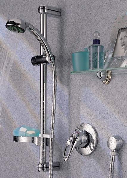 Bristan Java Recessed Manual Shower Valve With Riser Rail (Chrome).