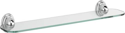 Bristan Java 500mm Glass Shelf With Brackets (Chrome).