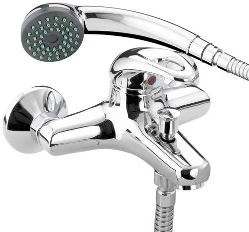 Bristan Java Wall Mounted Bath Shower Mixer Tap & Shower Kit (Chrome).