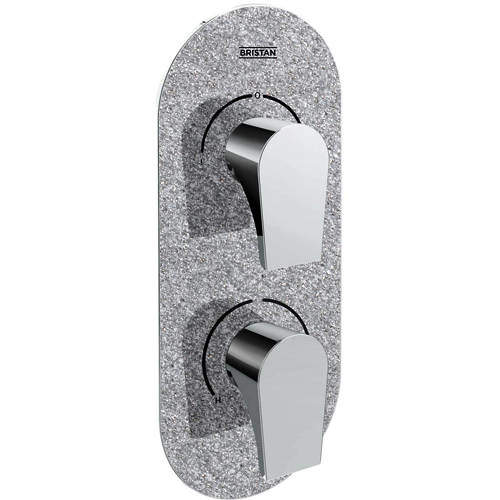 Bristan Hourglass Concealed Shower Valve (2 Outlets, Silver Sparkle).