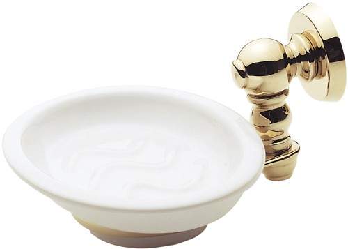 Bristan 1901 Ceramic Soap Dish, Gold Plated.