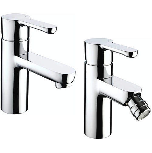 Bristan Nero Basin & Bidet Tap Pack (Chrome).