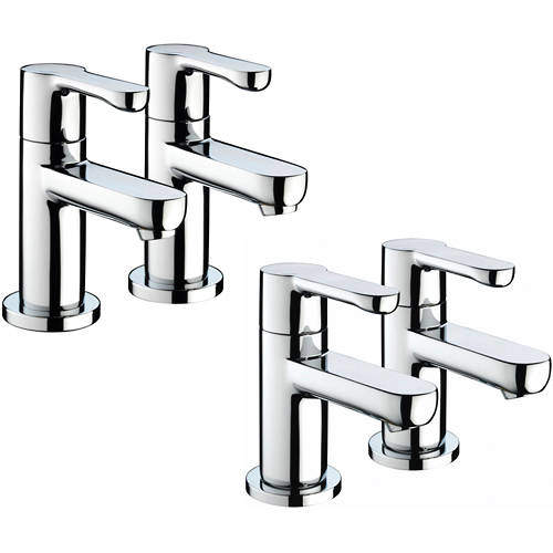 Bristan Nero Basin & Bath Tap Pack (Pairs, Chrome).