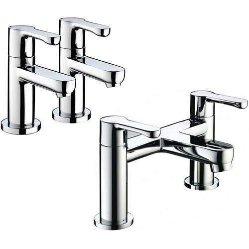 Bristan Nero Basin & Bath Filler Tap Pack (Chrome).