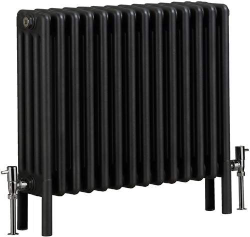 Bristan Heating Nero 4 Column Bathroom Radiator (Gun Metal). 670x600mm.