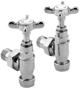 Bristan 1901 Radiator Valves, Chrome Plated.