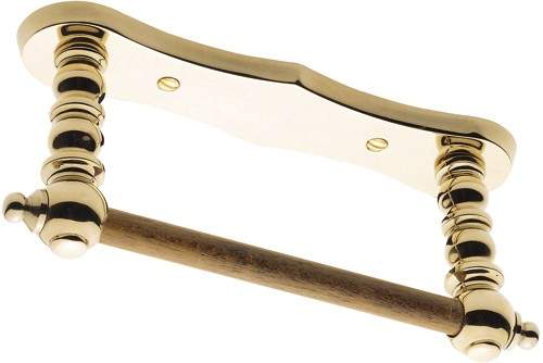 Bristan 1901 Dog Bone Toilet Roll Holder, Gold Plated.