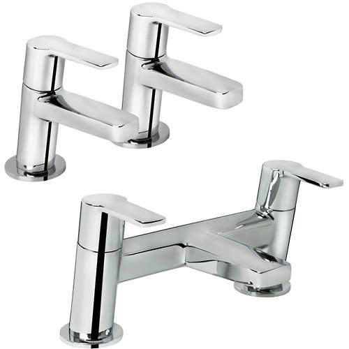 Bristan Pisa Basin & Bath Filler Tap Pack (Chrome).