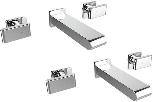 Bristan Pivot Wall Mounted Basin & Bath Filler Tap Pack (Chrome).