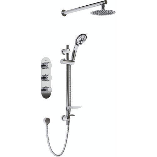 Bristan Pivot Shower Pack With Arm, Round Head & Slide Rail (Chrome).